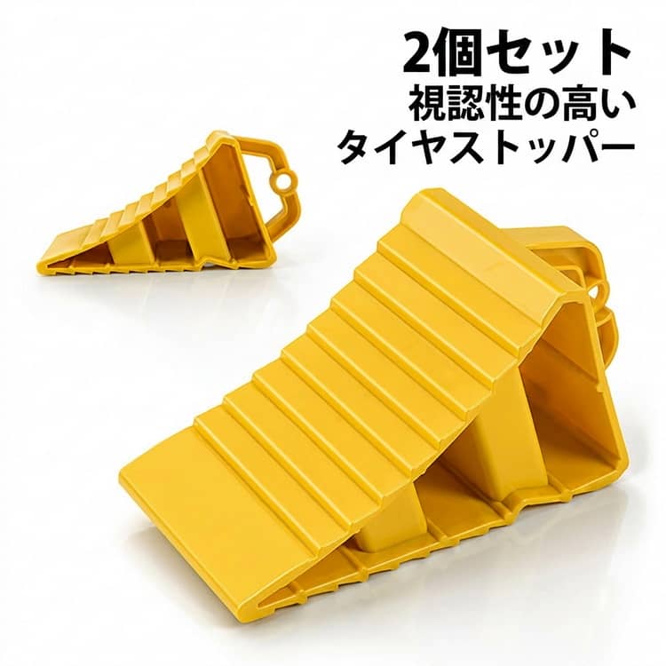 乐天商城 - 丈夫 タイヤ止め ストッパー タイヤストッパー 坂道 車止め カー用品 タイヤ ハンドル ホイールストッパー カーストッパー 車輪止め 駐車場 タイヤ止め 滑り止め 視認性の高い