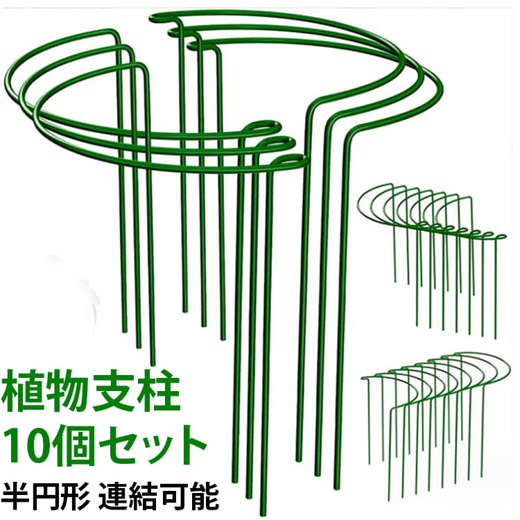 Rakuten - 観葉植物 10個入 ココナッツ 誘引 支柱 花支え つる性植物 花ささえ 園芸支柱 30*50cm 植物支柱 観葉支柱 簡単設置 植物サポート 支柱棚 連結可能 フラワー支柱 ガーデニング 観賞植物 野菜 園芸 農業 半形 25x40cm