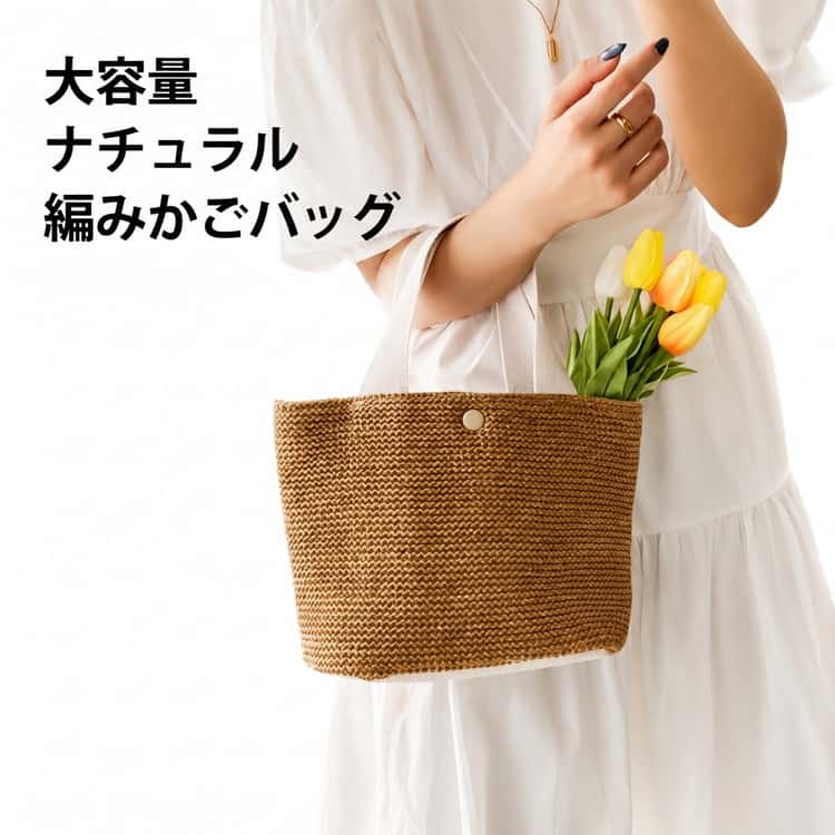 Rakuten - かごバッグ バッグ かごバッグ 台形 ミニトート メッシュ 軽い レディース カゴバッグ かごトートバッグ 可愛い 編みバッグ 春夏 編み込み 軽量 かわいい ナチュラル 大容量 春バッグ プレゼント 夏用バッグ 旅行 リゾート エコバッグ