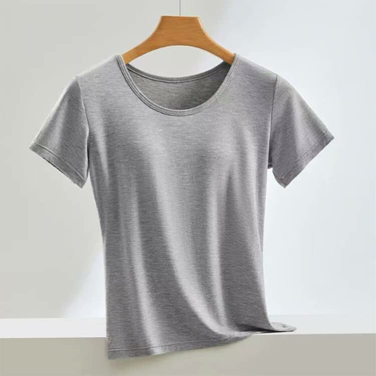 肌着 汗取りレディース モーダル カップ付き Tシャツ カップ付 tシャツ Tシャツ 半...