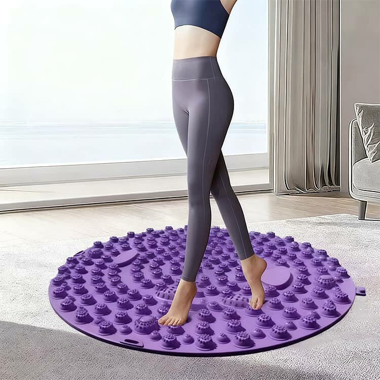 55cm 足裏指圧マット 円形マッサージパッド 室内スローランニング用 疲労回復 リラ...