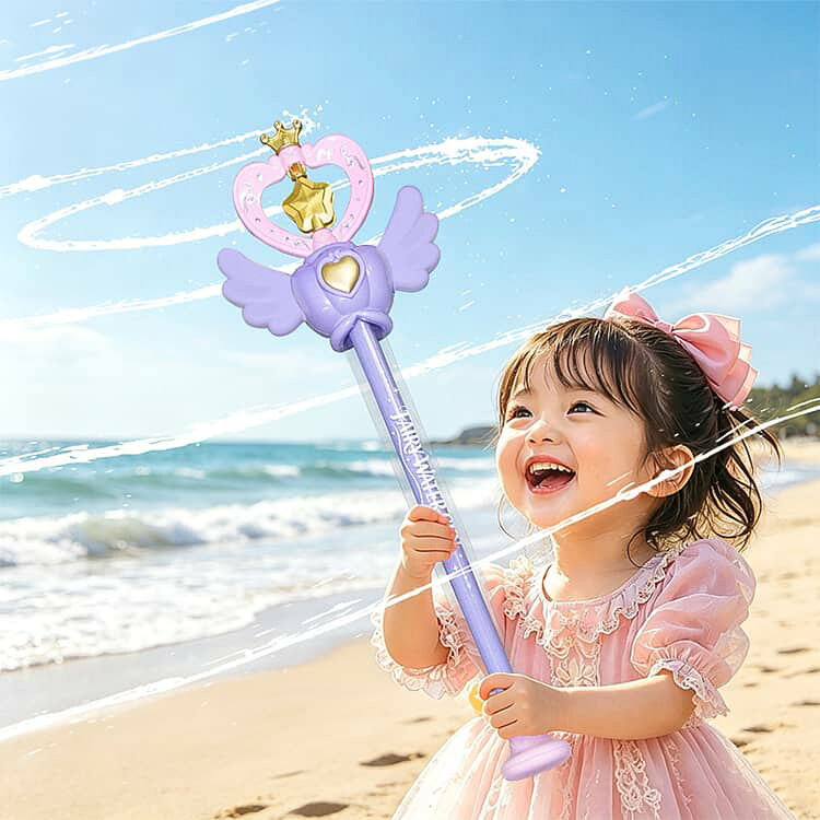 花火 水鉄砲 子供 女の子 魔法ステッキ ウォーターガン スティック水鉄砲 手動ポン...
