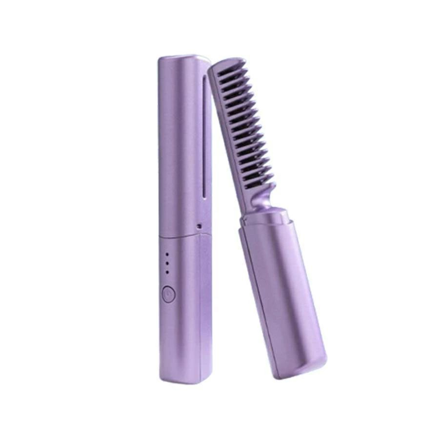 コードレス携帯ヘアアイロン ミニ 超軽量116g ヘアアイロンブラシ 大容量4000mAh 3...