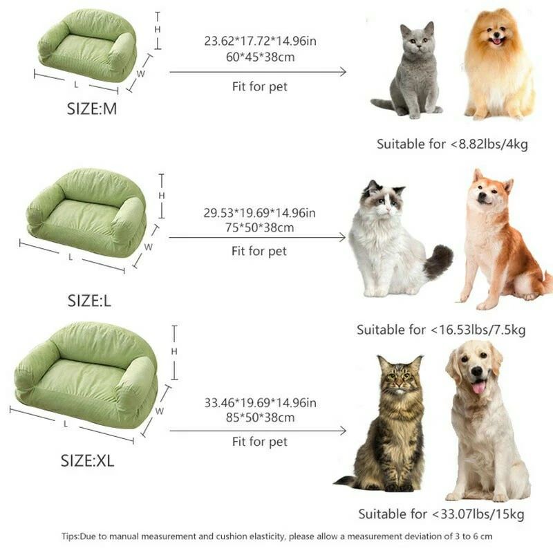 ENCORE(アンコール)のソファーベッド ペットベッド ペットソファー 犬用ベッド 猫用ベッド クッション オールシーズン 犬 猫 ペット用グッズ 北欧 冬用 保温 滑り止め ペット用品 防寒 2色 カバーを外して洗える｜アングル2