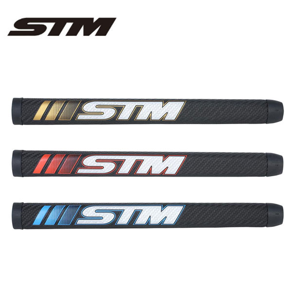 STM エスティーエム PF パターグリップ パター用グリップ 特殊製法によるPU立体表皮が高いグリップ力と斬新なデザインの両立を実現しました。 握り心地を追求 握り心地を追求した、ジャストサイズのパターグリップです。 右手部分までしっかり太く、手にもなじんで安定したストロークを可能にします。 ※PC、PFの違い　⇒　形状は同じですが、PUのデザイン、シボ加工が違います。 ■標準重量：87g±3g ■口径：M58 ■素材：エラストマー/表面・PU ■カラー：GOLD・RED・Light BLUE ※太さ：エンド部で約縦35mm　横25mm 写真のカラーは、お使いのモニター環境によって、現物と異なる場合がございます。 デザイン・仕様・カラーは改良の為、予告無く変更する場合がございます。