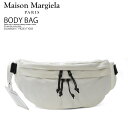 【希少! 大人気!】Maison Margiela (メゾン マルジェラ) Stereotype XL cross-body bag (ステレオタイプ XL クロスボディ バッグ) ウエストバッグ ボディバッグ ショルダーバッグ キャンバス製 ユニセックス 黒 WHITE (ホワイト) S55WB0017 PR253 T1003 dpd