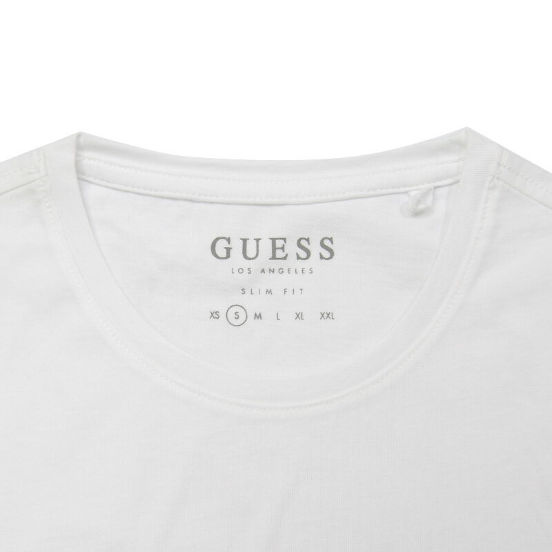 【メンズ モデル】 GUESS (ゲス) MEN'S CN SS 100 CORE TEE (メンズ 100 コア Tシャツ) ワンポイント Tシャツ TRUE WHITE (ホワイト) M01I36 I3Z00 TWHT dpd-4 2