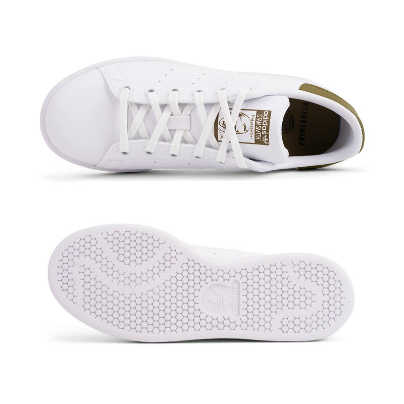 【希少!大人気!レディースサイズ】 adidas（アディダス）STAN SMITH J (スタン スミス) キッズモデル J スニーカー FTWWHT/FTWWHT/WILMOS (ホワイト/モス) H68620 dpd