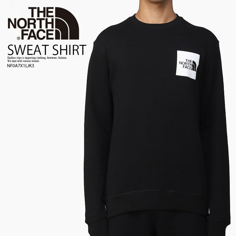 ザ・ノース・フェイス トレーナー メンズ THE NORTH FACE (ザ ノースフェイス) MEN'S FINE CREW(メンズ ファイン クルー) 裏起毛 トレーナー スウェットシャツ スウェット トップス コットン ハーフドーム ボックスロゴ TNF BLACK (ブラック) 黒 NF0A7X1L JK3 NF0A7X1LJK3 dpd