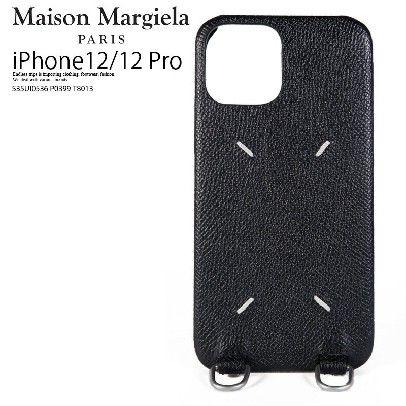 【希少 大人気 】Maison Margiela (メゾン マルジェラ) iPhone CASE (アイフォンケース) ショルダー iPhone12 iPhone12 Pro ケース 本革 スマホケース イタリア製 レディース 黒 BLACK (ブラック) S35UI0536 P0399 T8013 dpd-2