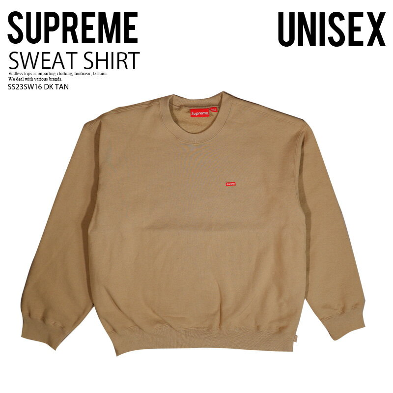 シュプリーム トレーナー メンズ Supreme (シュプリーム) SMALL BOX CREWNECK (スモール ボックス クルーネック) ユニセックス メンズ スウェットシャツ トレーナー 裏起毛 ボックスロゴ タウンユース ストリート ヒップホップ スケーター アウトドア スポーツ 23SS ベージュ タン SS23SW16 DK TAN dpd