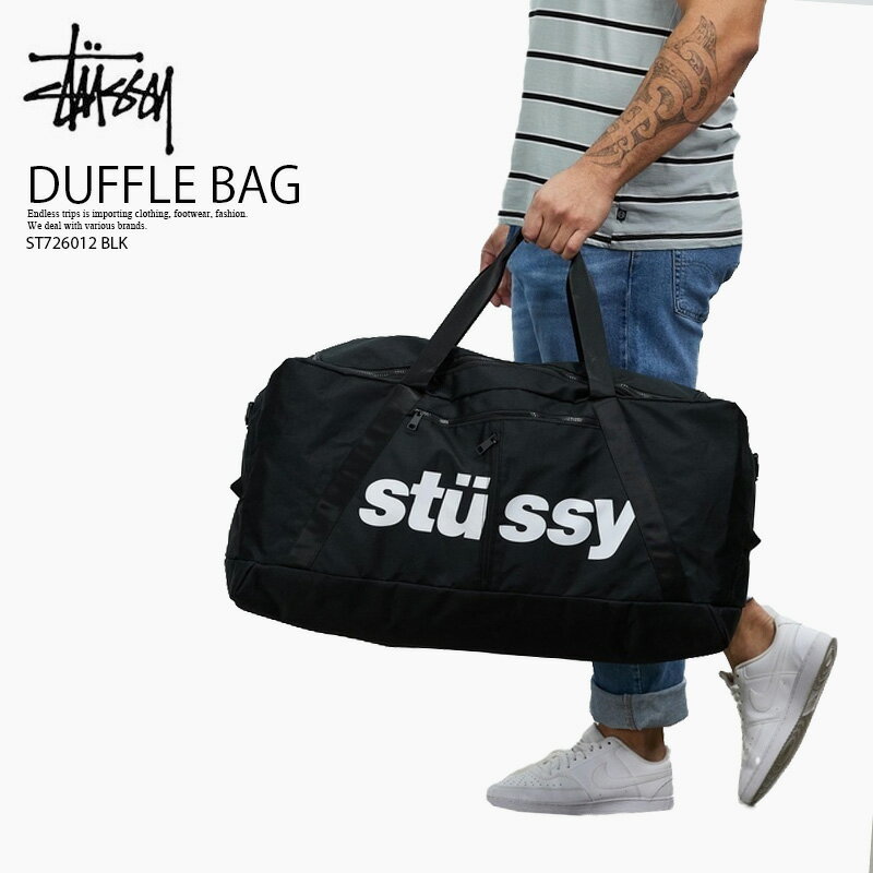 【日本未入荷! 希少! 】 STUSSY (ステューシー）ITALIC DUFFLE BAG (イタリック ダッフル バッグ) メンズ レディース ボストンバッグ 大容量 ジム アウトドア BLACK (ブラック) ST726012 BLK ENDLESS TRIP ENDLESSTRIP エンドレストリップ