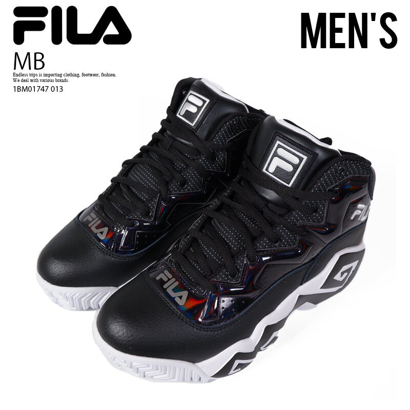 【大人気! 希少! 国内正規品 メンズ 】 FILA (フィラ) MB NIGHT WALK (MB ナイト ウォーク) ダッド シューズ 厚底 アグリーシューズ アグリースニーカー バスケットシューズ バッシュ マッシュバーン シグネチャー BLACK/BLACK/WHITE(ブラック/ホワイト) 1BM01747 013 dpdのサムネイル