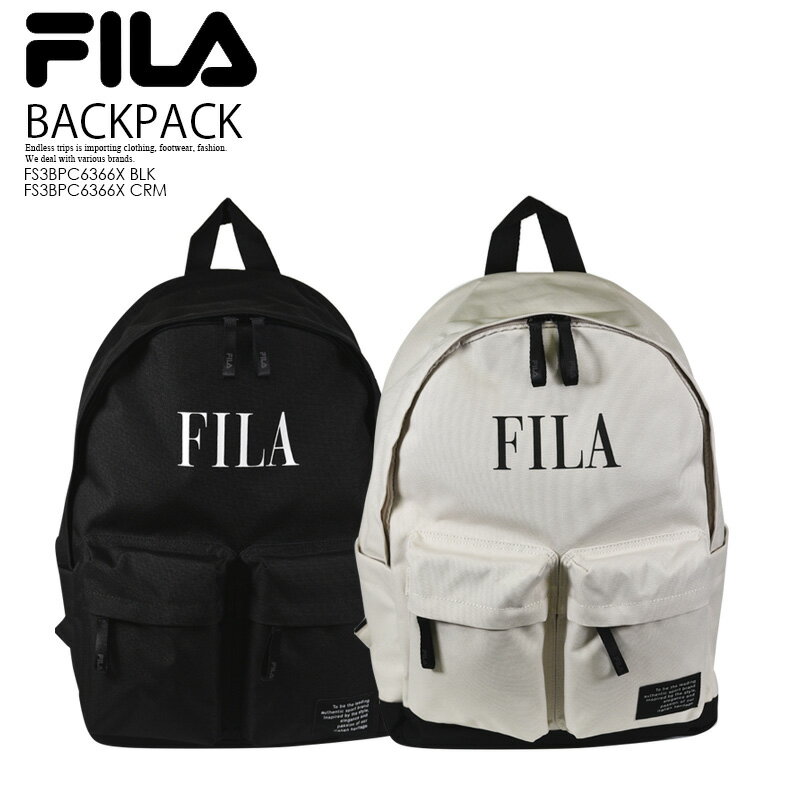 楽天スーパーSALE！FILA (フィラ) AUTHENTIC BACKPACK CORDURA (オーセンティック バックパック コーデュラ) グローバルアーティスト BTS 着用モデル ユニセックス メンズ レディース バックパック リュック BLACK ブラック CREAM クリーム FS3BPC6366X dpd