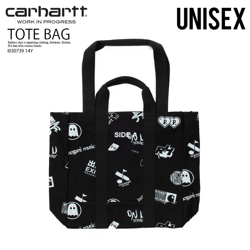 CARHARTT WIP (カーハート ダブリューアイピー) RELEVANT PARTIES VOL.2 RECORD BAG レリヴァンス パーティーズ レコード バッグ ユニセックス トートバッグ コットントート キャンバス メンズ レディース RELEVANT PARTIES PRINT/BLACK ブラック I030739 14Y dpd