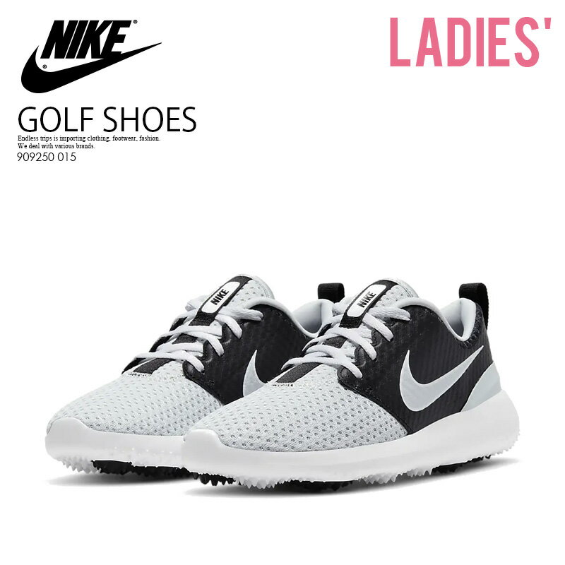 【日本未入荷! 希少! 大人気! レディース ゴルフシューズ】 NIKE (ナイキ) ROSHE G JR (ローシ ジー) WOMENS GOLF SHOES スパイクレス PURE PLATINUM/PURE PLATINUM (ブラック/ホワイト) 909250 015 ENDLESS TRIP ENDLESSTRIP エンドレストリップ