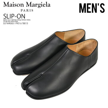 【希少! 大人気!】Maison Margiela (メゾン マルジェラ) MENS SLIP-ON TABI SHOES (メンズ スリッポン タビ シューズ) 足袋 メンズ シューズ 靴 本革 イタリア製 黒 BLACK (ブラック) S57WR0051 PR516 T8013 dpd