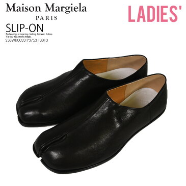 【希少! 大人気!】Maison Margiela (メゾン マルジェラ) WOMENS SLIP-ON TABI SHOES (ウィメンズ スリッポン タビ シューズ) 足袋 レディース シューズ 靴 本革 イタリア製 黒 BLACK (ブラック) S58WR0033 P3753 T8013 dpd