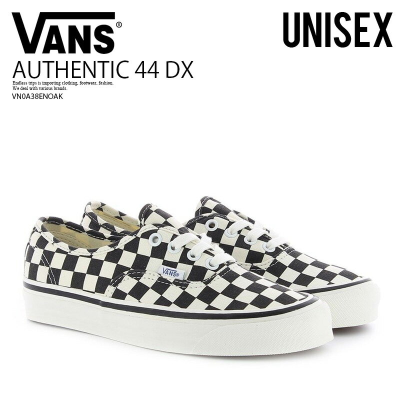 【希少! 大人気! レディース サイズ スニーカー】 VANS (ヴァンズ) AUTHENTIC 44 DX(オーセンティック 44デラックス) バンズ スニーカー (ANAHEIM FACTORY) BLACK/CHECK(ブラック/チェック) チェック柄 レディース サイズ (ユニセックス 表記) VN0A38ENOAK ENDLESS TRIP dpd