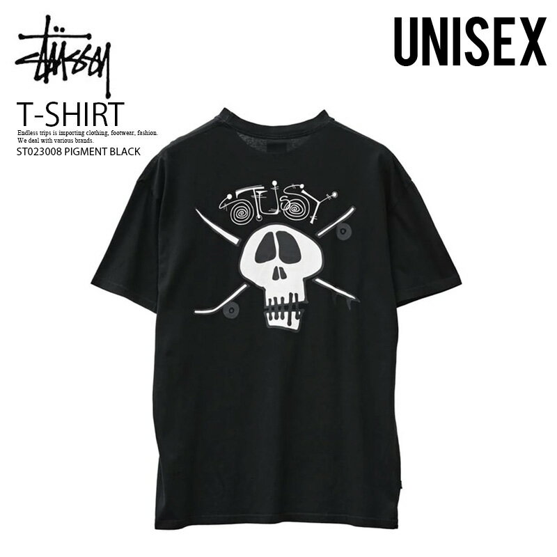 STUSSY ƥ塼 SURF SKATE SKULL 50/50 SS TEE (   T) ȥåץ T Ⱦµ ȾµT PIGMENT BLACK ԥ ֥å  ST023008 PIGMENT BLACK ɥ쥹ȥå dpd