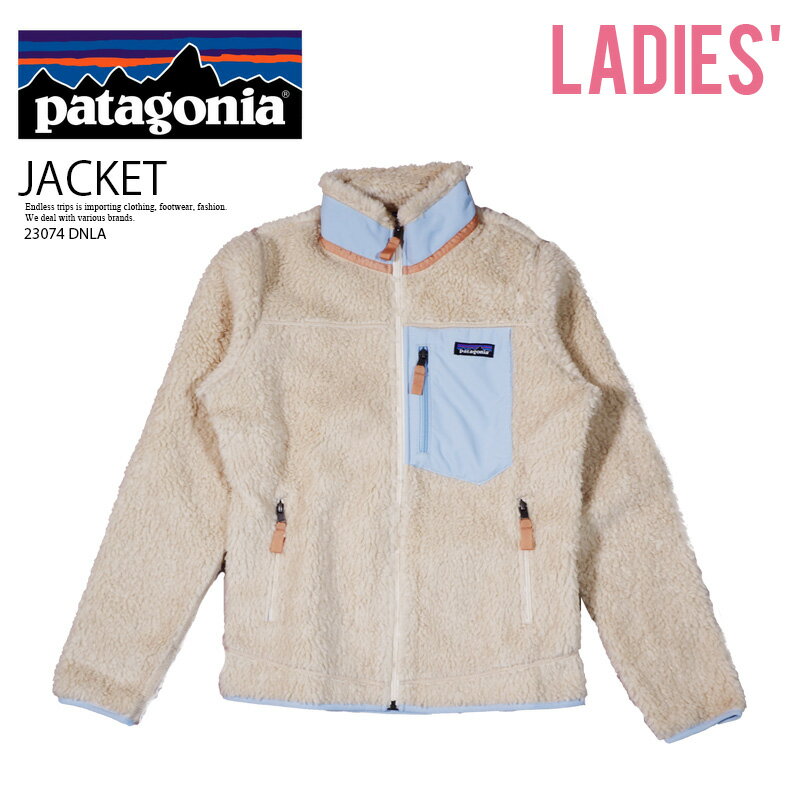 patagonia パタゴニア WOMEN'S CLASSIC RETRO-X JACKET (ウィメンズ クラシック レトロ-X ジャケット) レディース フリース ボア ジャケット 普段使い カジュアル ストリート アウトドア 秋冬 AW FW 防寒 DARK NATURAL W/LOGO BLUE アイボリー/ライトブルー 23074 DNLA dpd