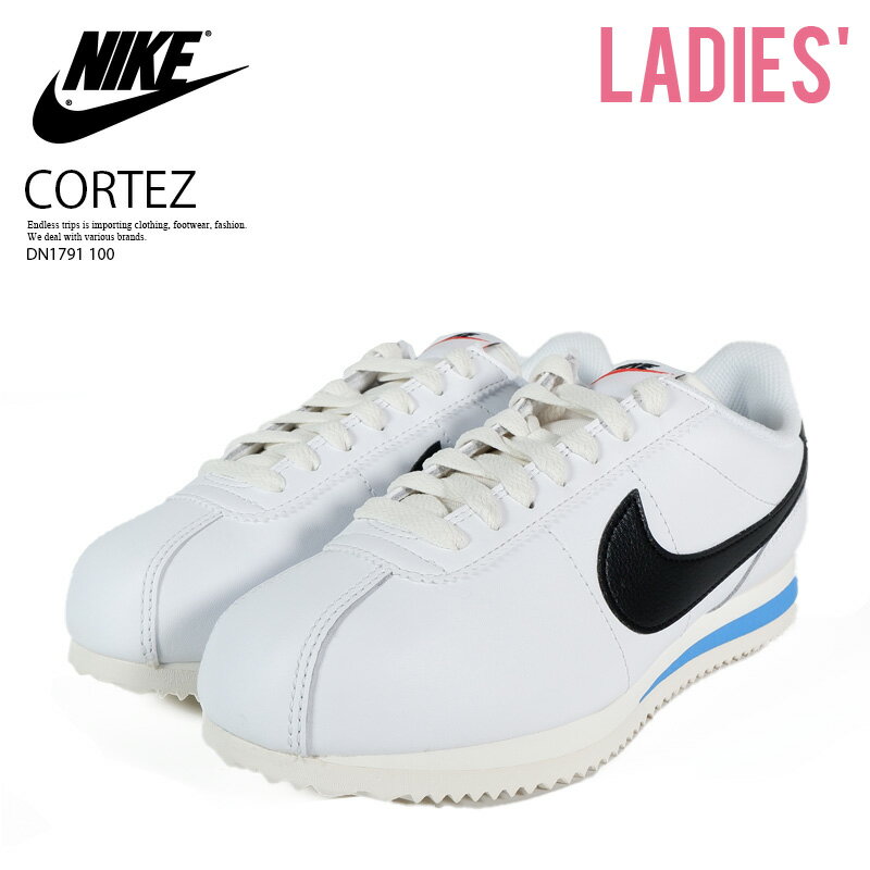 楽天ENDLESS TRIP 楽天市場店NIKE （ナイキ） W NIKE CORTEZ （ウィメンズ ナイキ コルテッツ） レディース ローカット スニーカー レトロ シューズ バッシュ カジュアル タウンユース 普段使い ストリート アウトドア WHITE/BLACK-LT PHOTO BLUE-SAIL ホワイト/ブラック/ブルー DN1791-100 DN1791 100 dpd