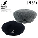 KANGOL (カンゴール) WOOL JAX BERET (ウール ジャックス ベレー) ユニセックス メンズ レディース ベレー帽 ハンチング帽 帽子 カンガルー ロゴ 刺繍 普段使い カジュアル ストリート K3107ST BLACK (233069609-01) ブラック 黒 K3107ST FLANNEL (233069609-03) グレー dpd