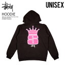 ステューシー 服 メンズ STUSSY ステューシー パーカー CROWN FLEECE HOOD クラウン フリース フーディー ユニセックス メンズ レディース プルオーバー ロゴ カジュアル ストリート コットン 裏起毛 トップス ブラック 黒 ST0M0370 BLACK ENDLESSTRIP エンドレストリップ