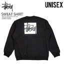 STUSSY ステューシー スウェット SQUARE LCB CREW スクエア LCB クルー ユニセックス メンズ レディース プルオーバー ロゴ カジュアル ストリート コットン 裏起毛 トップス BLACK (ブラック) ST0M0377 BLACK ENDLESSTRIP エンドレストリップ dpd