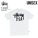 ステューシー ペアTシャツ STUSSY ステューシー 半袖 Tシャツ USA LCB SS TEE ショートスリーブ トップス カットソー カジュアル バックプリント 半袖Tシャツ ロゴ カジュアル コットン 白 ホワイト ST0M0383 WHITE エンドレストリップ