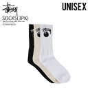 STUSSY 靴下 ソックス 3足セット ステューシー MENS 8 BALL SOCK 3 PK メンズ 8ボール ソックス 3Pセット 靴下 ユニセックス メンズ レディース ロゴ 刺繍 MULTI マルチ ホワイト アイボリー ブラック ST7235013 MULTI ENDLESSTRIP エンドレストリップ