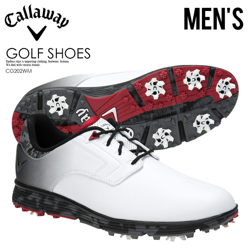 【アウトレット☆訳あり価格商品】 CALLAWAY (キャロウェイ) LA JOLLA (ラホヤ) MENS ゴルフ WHITE(ホワイト) スパイク CG202WM 【箱ダメージ、汚れあり】 dpd