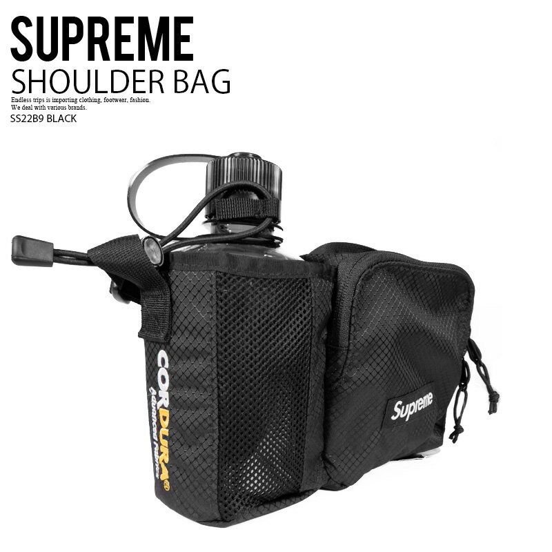 【送料無料】希少!大人気! シュプリーム ウエストバッグ【希少!大人気!ユニセックス】SUPREME (シュプリーム) SIDE BAG サイドバッグ ウエストバッグ メンズ レディース BLACK (ブラック) SS22B9 BLACK エンドレストリップ