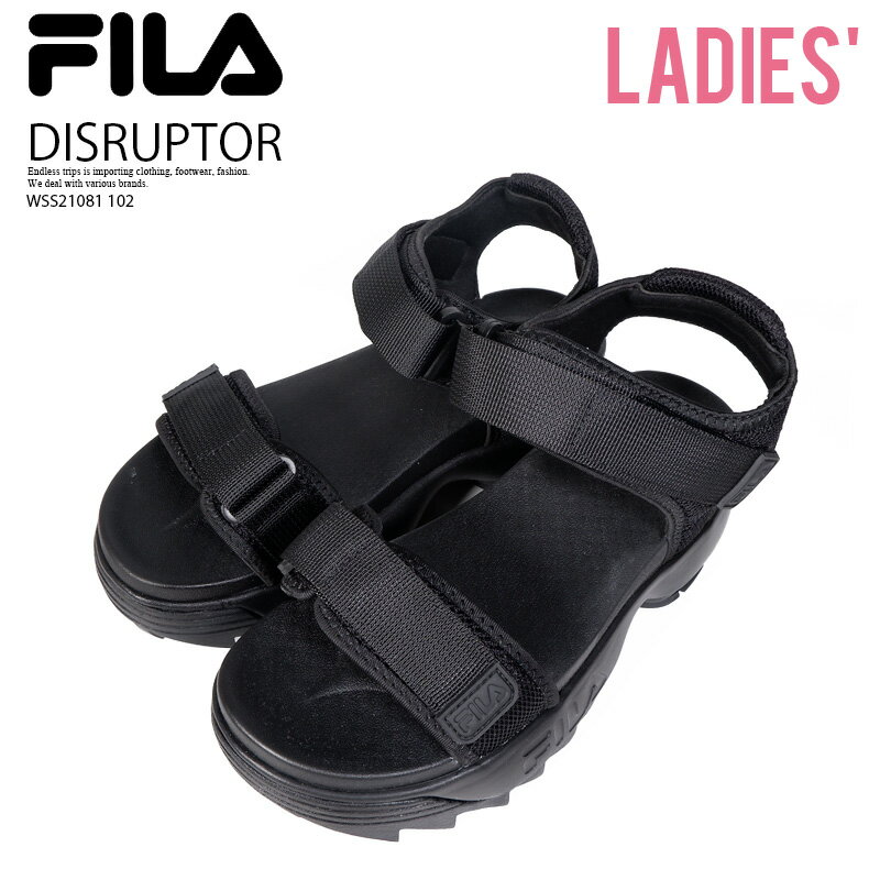  FILA (フィラ) DISRUPTOR WEDGE SANDAL 2 (ディスラプター ウェッジ サンダル 2) 厚底 厚底サンダル BLACK (ブラック) WSS21081 001 エンドレストリップ dpd