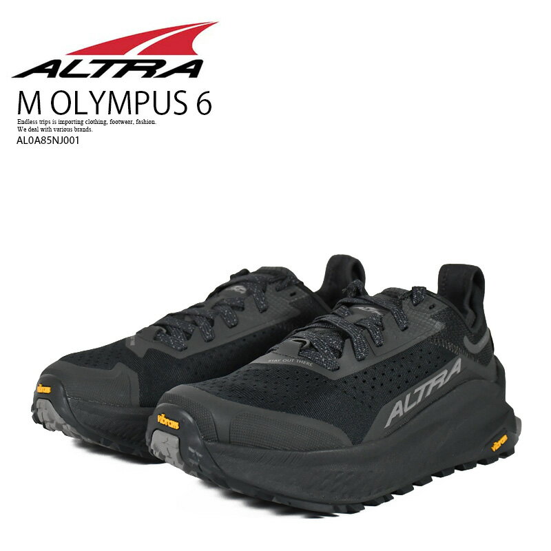 送料無料!! ロングトレイルランニングや登山などのシーンで 多くの方に愛用されている アルトラ の定番 厚底 シューズ♪♪ ALTRA (アルトラ) M OLYMPUS 6 (メンズ オリンパス 6) メンズ ローカット スニーカー トレイル ランニング シューズ ウォーキング 登山 運動靴 厚底 普段使い カジュアル BLACK/BLACK (ブラック/ブラック) AL0A85NJ001 R0018