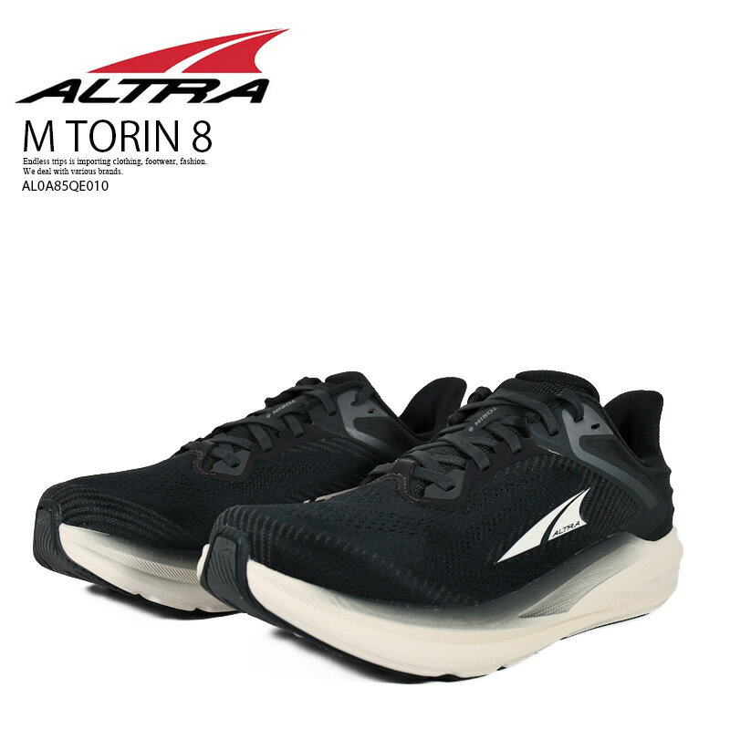 送料無料!! 史上最高のフィット感を追求した アルトラ ロードカテゴリー随一の万能モデルのランニング シューズ♪♪ ALTRA (アルトラ) M TORIN 8 (メンズ トーリン 8) メンズ ローカット スニーカー ロード ランニング シューズ ウォーキング 運動靴 普段使い カジュアル BLACK/WHITE (ブラック/ホワイト) AL0A85QE010 R0018
