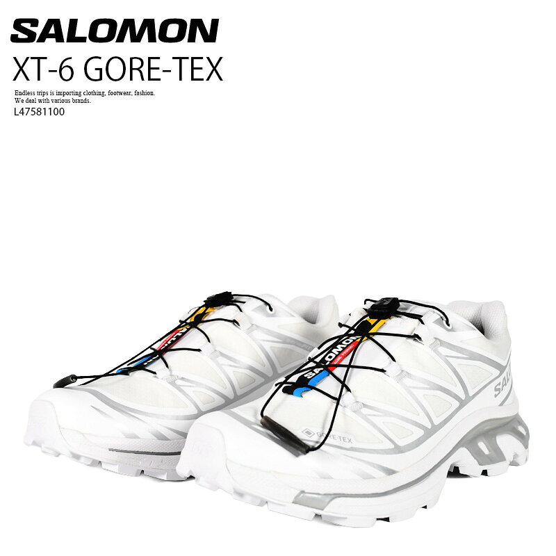 SALOMON (サロモン) XT-6 GORE-TEX (XT-6 ゴアテックス)レディース サイズ ローカット スニーカー シューズ 中厚底 GTX テックウェア スポーツミックス ゴープコア モード カジュアル ストリート (ホワイト/シルバー) L47581100 R0038