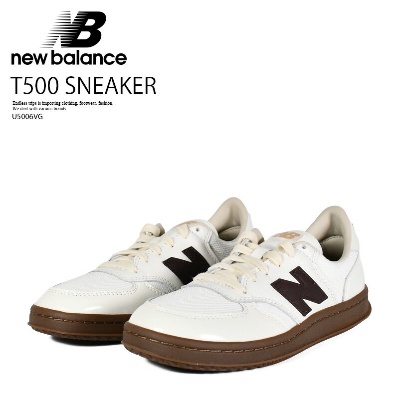 Rakuten - NEW BALANCE ニューバランス T500 SNEAKER レディース サイズ ローカット スニーカー 80年代 復刻 レトロ スリム 軽量 薄底 ロープロ ローテク ミニマル カジュアル ストリート オフホワイト 白 シーソルト/ブラック コーヒー U5006VG R0058