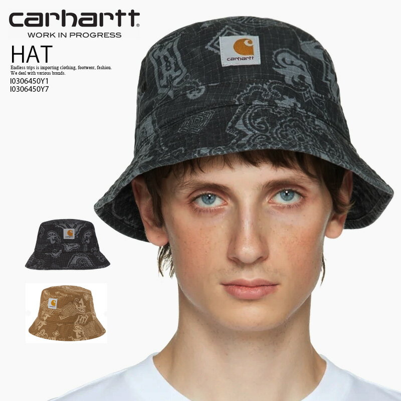 カーハート  帽子 メンズ CARHARTT WIP (カーハート ダブリューアイピー) VERSE BUCKET HAT (バース バケット ハット) バケットハット 帽子 バケハ ペイズリー ユニセックス メンズ レディース I0306450Y1(VERSE PRINT, BLACK) ブラック/I0306450Y7(VERSE PRINT, HAMILTON BROWN) ブラウン dpd