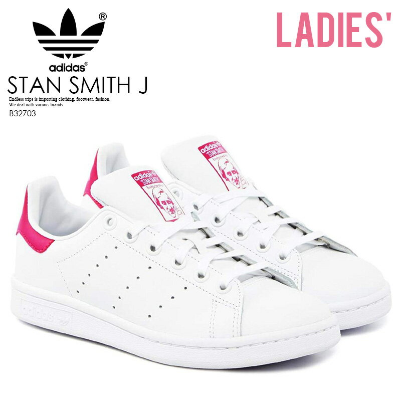  adidas ORIGINALS STAN SMITH J  レディース シューズ スニーカー FTWWHT/FTWWHT/BOPINK  B32703