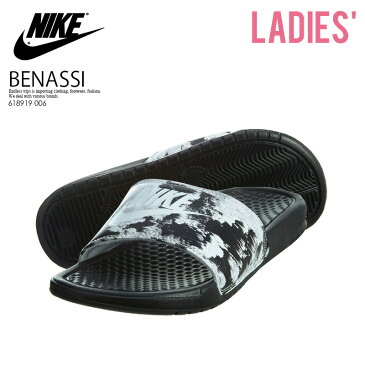 【日本未入荷! 海外限定! レディース サンダル】 NIKE (ナイキ) WOMENS BENASSI JDI PRINT (ベナッシ プリント) シャワーサンダル ヘルシーサンダル BLACK/WHITE (ブラック/ホワイト) 618919 006