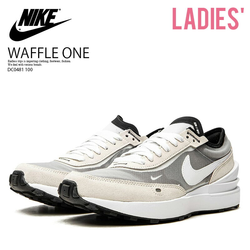 NIKE (ナイキ) WAFFLE ONE (GS) (ワッフル ワン) レディース サイズ (キッズモデル) ローカット スニーカー レトロ シューズ カジュアル タウンユース 普段使い ランニング ストリート アウトドア SUMMIT WHITE/WHITE-BLACK (ホワイト/ブラック) DC0481-100 DC0481 100 dpd