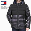 【大人気 希少 】TOMMY HILFIGER (トミーヒルフィガー) MEN 039 S MIXED MEDIA NYLON QUILTED PUFFER JACKET(メンズ ミックスド メディア ナイロン キルト パッファー ジャケット) メンズ ダウン 中綿 ジャケットBLACK/BLACK (ブラック) 150AN232 BLACK/BLACK dpd