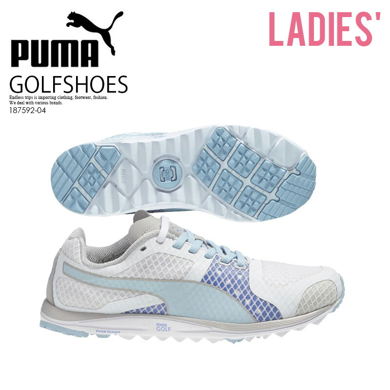 【日本未入荷!希少!レディース ゴルフシューズ】 PUMA (プーマ) FAAS XLITE WOMENS (ファース エックスライト) ゴルフ スパイクレス WHITE-OMPHALODES-ULTRAMARINE (ホワイト/ウルトラマリン) ブルー 187592-04 ENDLESS TRIP ENDLESSTRIP エンドレストリップ