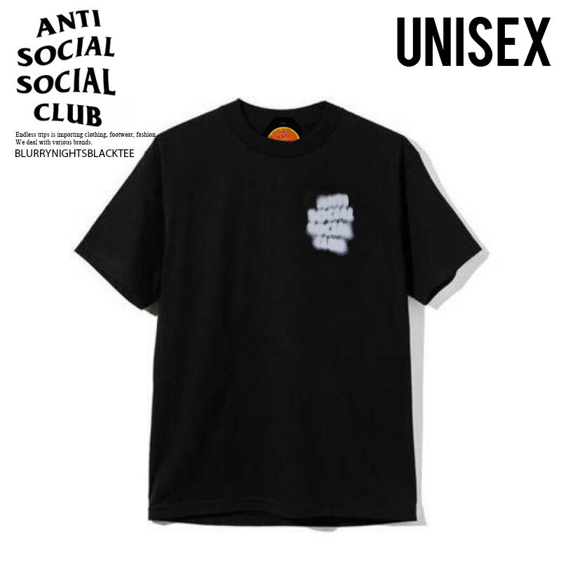 【日本未入荷!入手困難!】ANTI SOCIAL SOCIAL CLUB (アンチソーシャルソーシャルクラブ) BLURRY NIGHTS BLACK TEE (ブルーリー ナイツ ブラック Tシャツ) ロゴ Tシャツ 半袖 半袖Tシャツ BLACK (ブラック) BLURRYNIGHTSBLACKTEE エンドレストリップ ENDLESSTRIP dpd