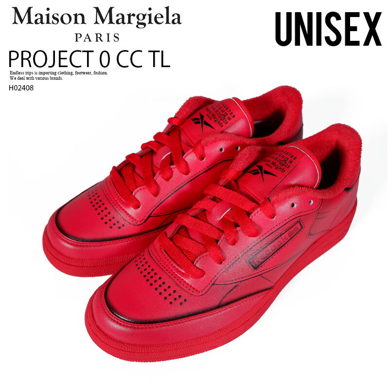 【アウトレット☆訳あり価格商品】Maison Margiela/Reebok (メゾン マルジェラ/リーボック) PROJECT 0 CC TL (CLUB TROMP LEOIL) (プロジェクト0) 牛革 コラボ ユニセックス スニーカー 靴 本革 イタリア製 黒 VECRED/WHITE/BLACK (レッド/ホワイト) H02408