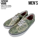 Supreme/VANS (シュプリーム/ヴァンズ) SKATE ERA (スケート エラ) バンズ メンズ ローカット スニーカー 1ドル札デザイン タウンユース デイリーユース 普段使い ストリート ヒップホップ スケーター アウトドア Supreme Dollar Bill Green (グリーン) VN0A5FC9GRN dpd