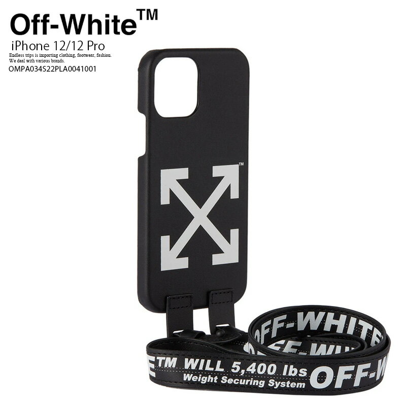 【希少 大人気 】 Off-White (オフホワイト) IND BELT COVER iPhone 12/12 Pro ベルト カバー ネックストラップ アイフォンケース iPhone12 / iPhone12 Pro対応 ポリカーボネート BLACK/WHITE (ブラック/ホワイト) OMPA034S22PLA0041001