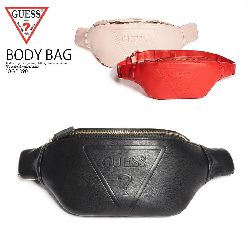 【日本未入荷 海外限定 】 GUESS (FACTORY) ゲス ファクトリー WOMENS GYM EMBOSSED LOGO WAIST PACK (エンボス ロゴ ウエスト バッグ) ショルダーバック ボディバッグ クロスバック BLACK (ブラック) BLUSH(ピンク) RED(レッド) POPPING PINK(濃いピンク) 18GF-090 dpd-3