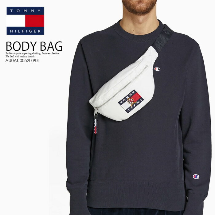 【アウトレット☆訳あり価格商品】 TOMMY JEANS (トミージーンズ) 6.0 CREST HERITAGE BUMBAG (クレスト ヘリテージ バムバッグ) トミー ヒルフィガー メンズ レディース ウエストバッグ ボディバッグ ショルダーバッグ CLOUD DANCER ホワイト AU0AU00520 901【※汚れあり】